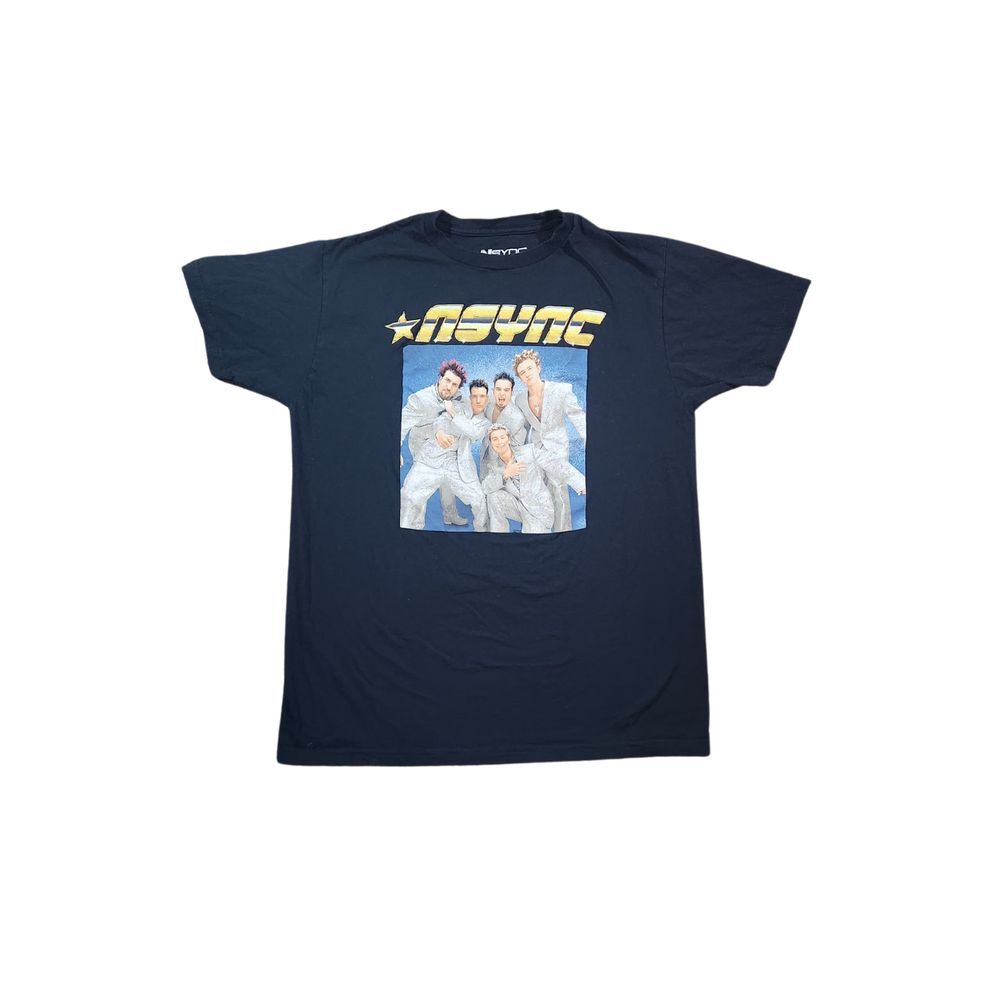 *NSYNC Pop Music Boy Band Y2K Unisex Black Crewneck T-Shirt Size Large‎